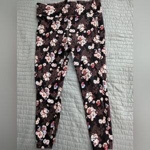 Torrid Black and Pink Floral Leggings